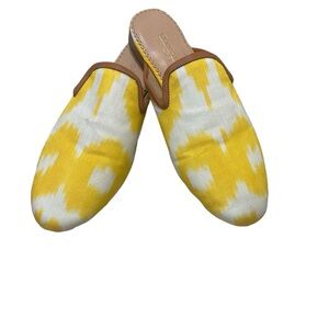 NWOT Elysian by Emily Morrison ISTANBUL LEMON IKAT SLIDES 38